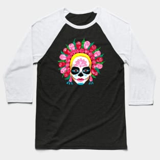 Sugar Skull Girl - La Calavera Catrina Baseball T-Shirt